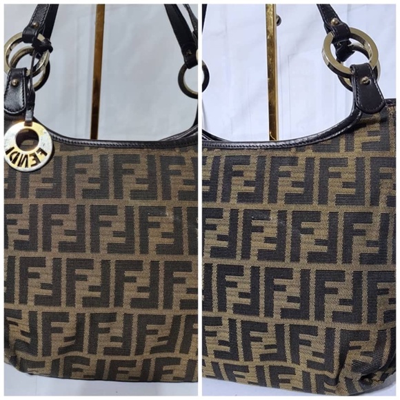 Authentic FENDI Zucca Small Chef Shopping Tote Bag Tobacco Moro Brown - Picture 10 of 14